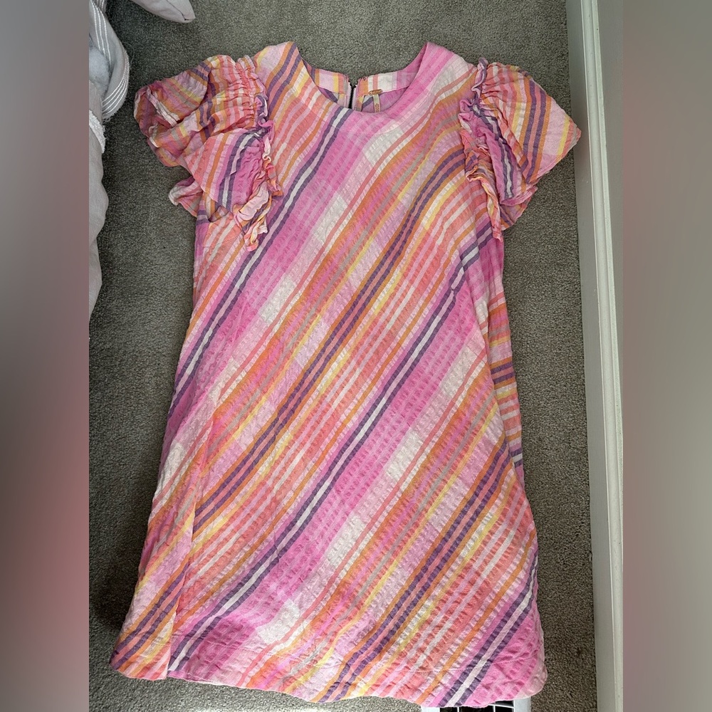 Free People Pink and Orange Dress with Dynamic Stripes